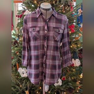 Eden & Olivia Lavender Checkered Blouse